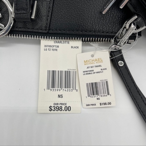 Michael Kors Charlotte Bag & Double Zip Wallet Black - Picture 10 of 10